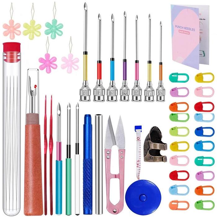 KAOBUY 43 PCS Stitching Punch Needle Punch Needle Embroidery Kit with