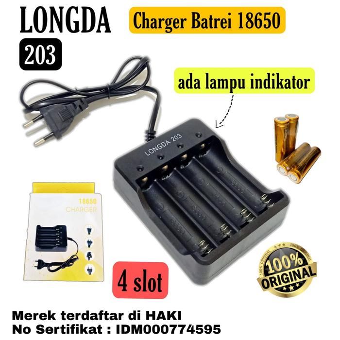 Alat Cas Batrei 18650 Charger 4 Slot