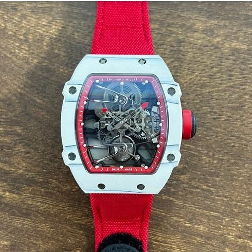 RM 27-02 TOURBILLON JAM TANGAN RM 27-02 SWISS CARBON CASE NYLON RED STRAP