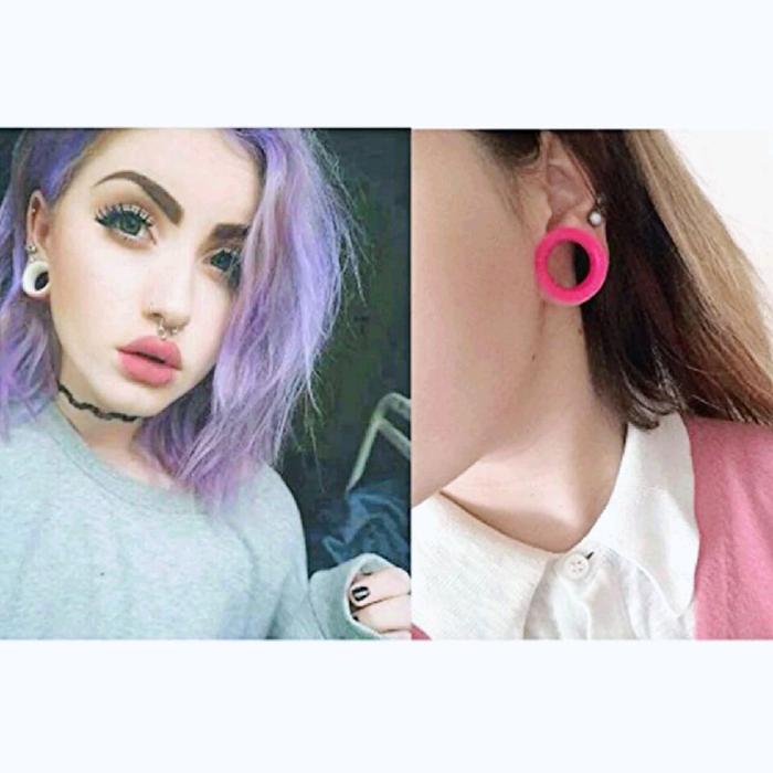 PIERCING TELINGA SILIKON WARNA / PIERCING EAR PLUG / PLONG KARET