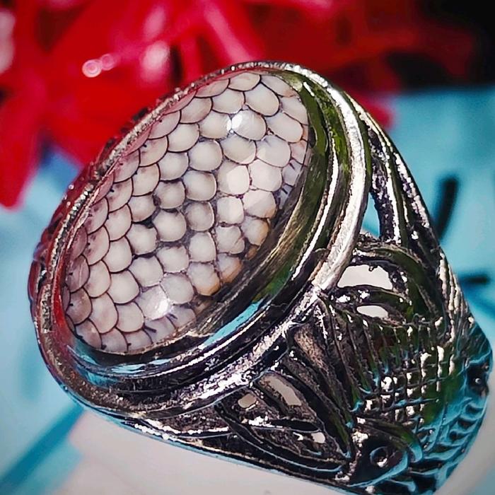 cincin batu akik jipen pamor sisik ular original madura
