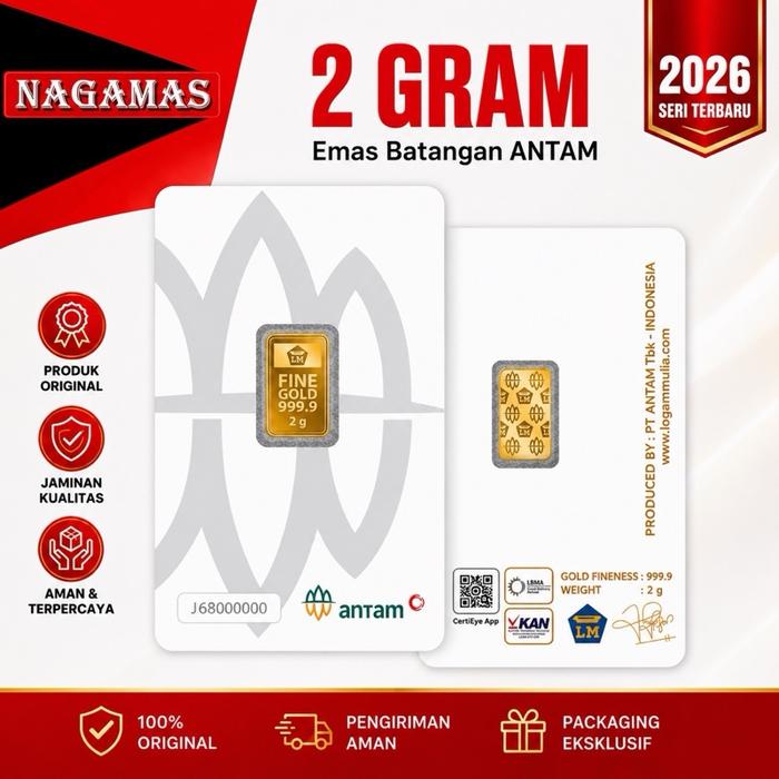 LOGAM MULIA ANTAM CERTIEYE 2 GRAM, EMAS BATANGAN ANTAM 2 GRAM, LM ANTAM 2 GRAM