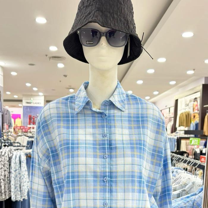 Kemeja kotak merk geela model oversze ori matahari Oversize