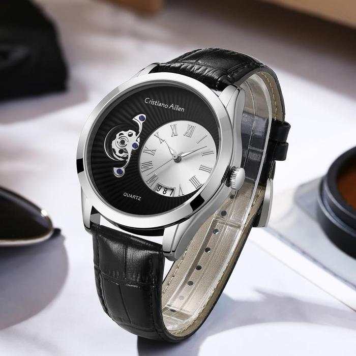 Jam Tangan Pria Analog Cristiano Aillen CA868 Original Stainless Steel Water Resistant 30m