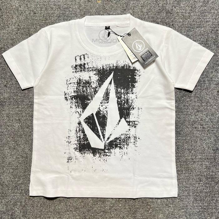 Volcom Tshirt Kids Putih | Kaos Anak Laki-laki dengan Desain Logo Volcom yang Menarik