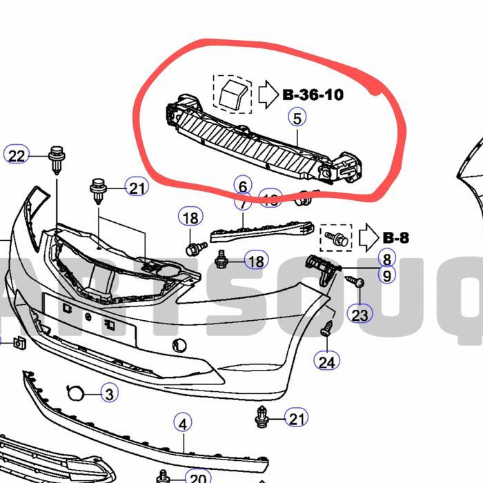 beam comp/Tulang Bumper Jazz GE8 R1