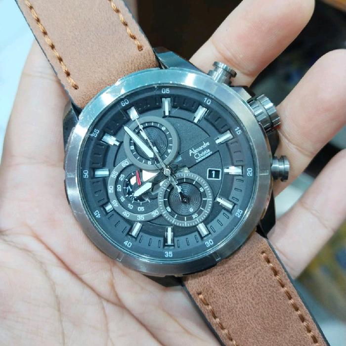 Alexandre christie 6508MC/ac 6508mc bekas original chrono kulit.