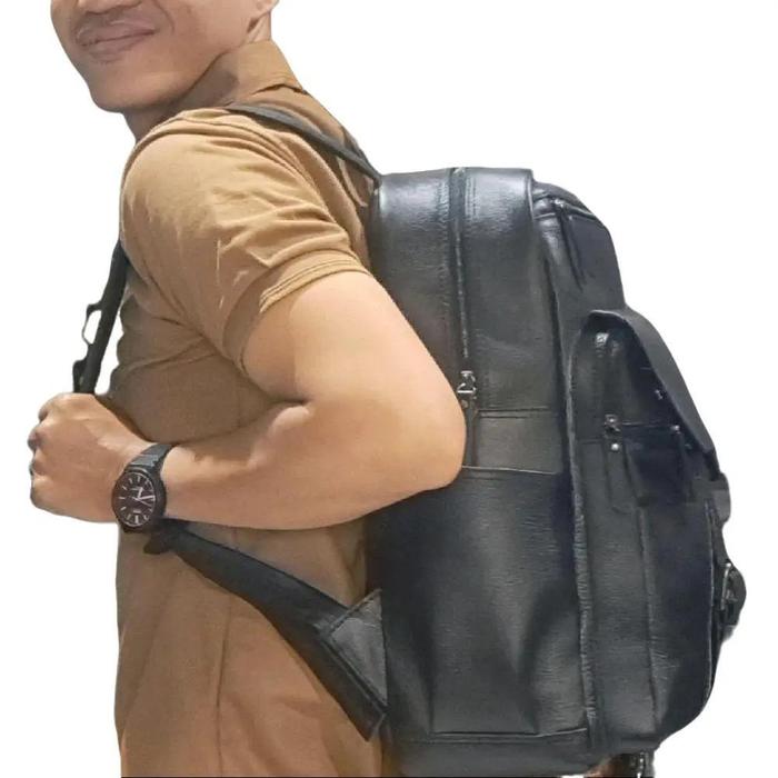 Tas Ransel Kulit Pria Model Gendong Kulit Asli - Wanita