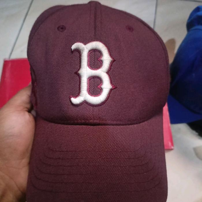 Topi logo B MLB REDSOX Maroon Second Branded ORIGINAL