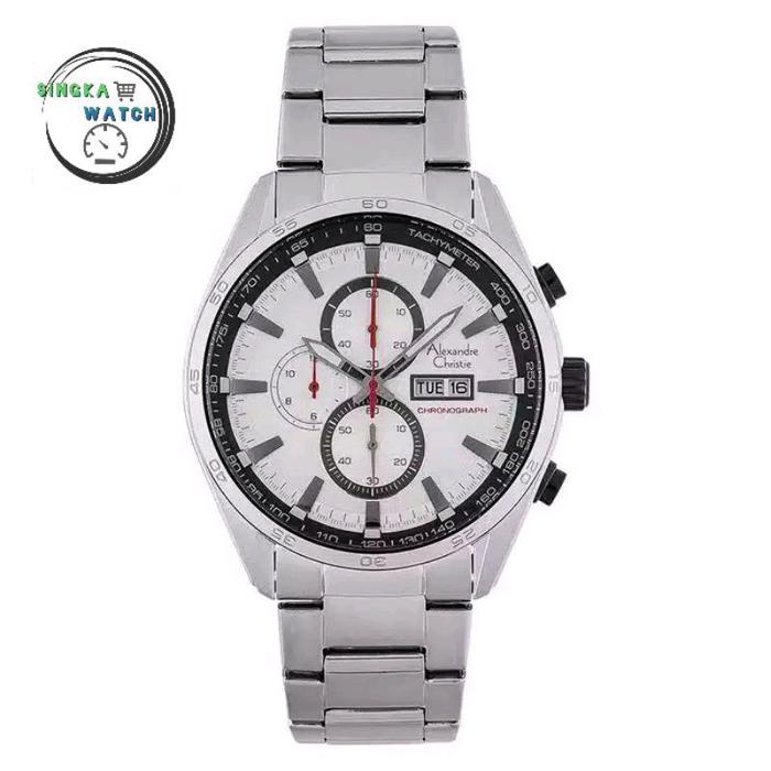 JAM TANGAN COWOK ALEXANDRECHRISTIE AC ORIGINAL SERI 6495MC SILVER