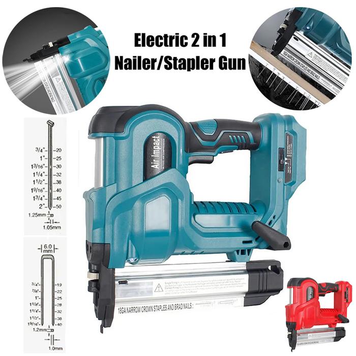 18V Cordless Electric Tool Nailer Stapler Gun Woodworking Staple With