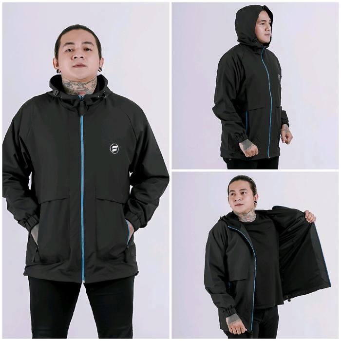 Four Az Jaket Tactical Taslan Unisex Waterproof Sleting Biru