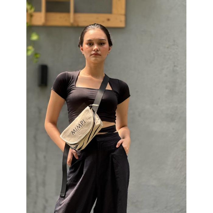 Tas Pinggang Canvas Wanita | Mimpi Bags rindu series | Rindu Waistbag Ukuran S | Tas Wanita Kekinian