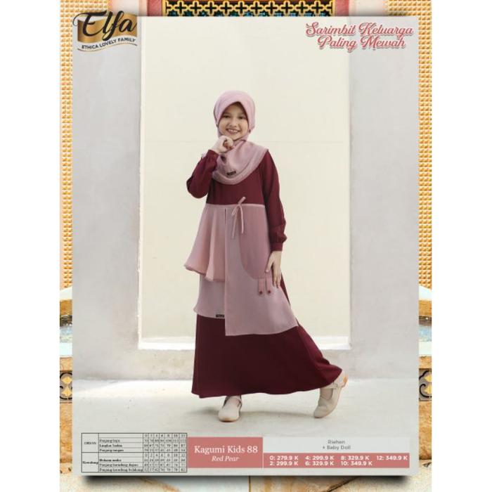 GAMIS ANAK ETHICA KAGUMI KIDS 88 / Outfit Set Korea Berhijab / Abaya Anak Perempuan