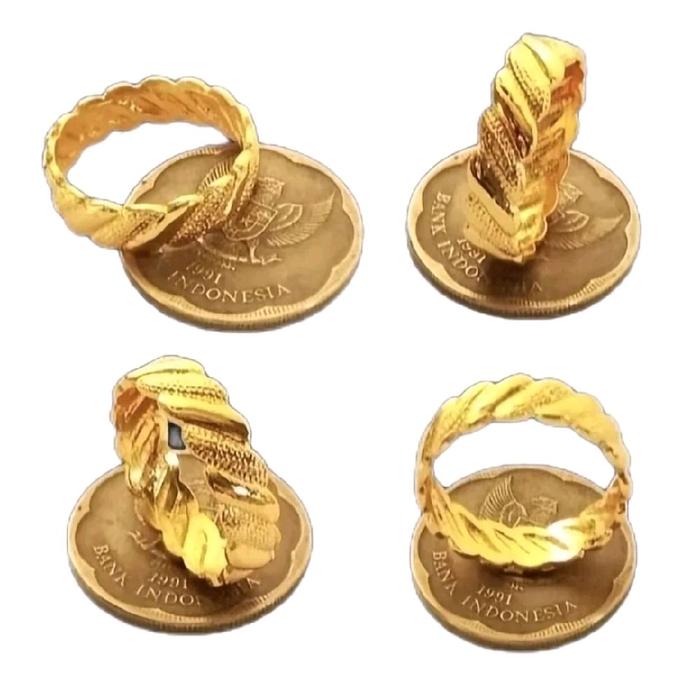 Cincin Cantik Bahan Koin 1991 Anti Karat dan Tahan Lama Model Uang IND Sadap Unik