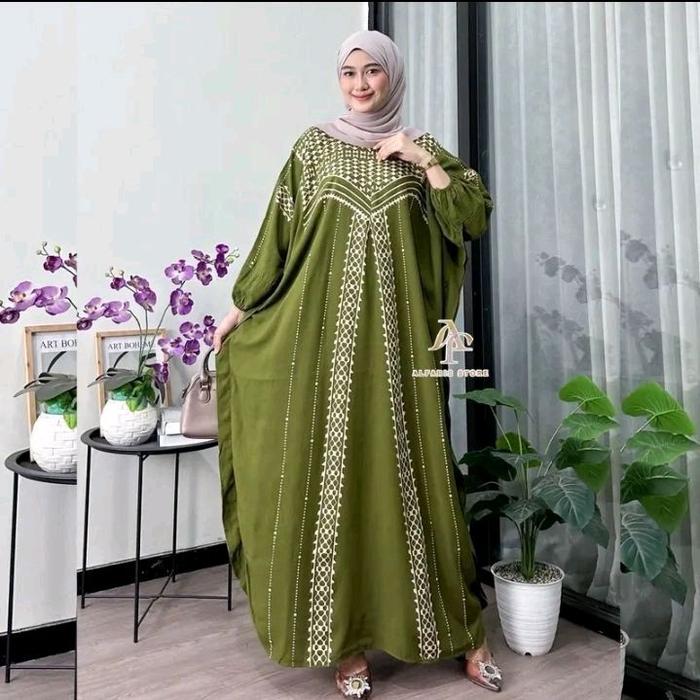 KAFTAN DASTER MODEL GAMIS BUSUI FRENDLY BAHAN RAYON SUPER PREMIUM MODEL LENGAN KARET Dress Wanita Mu