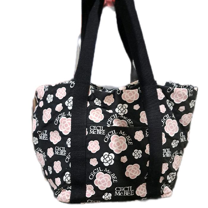 Cecil McBee Tas Bahu Wanita Bahan Kanvas Tebal Motif Bunga Elegan dan Praktis