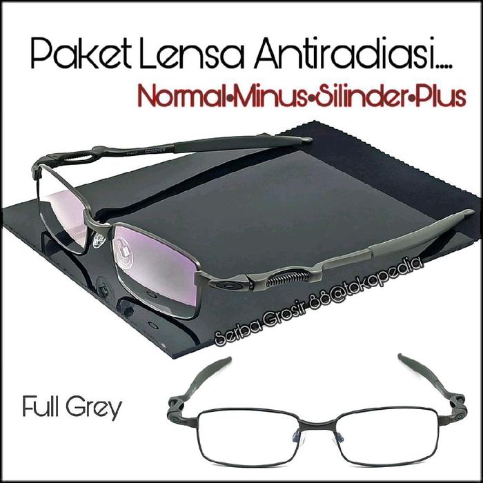 Frame Kacamata minus pria Model Sport bahan metal besi
