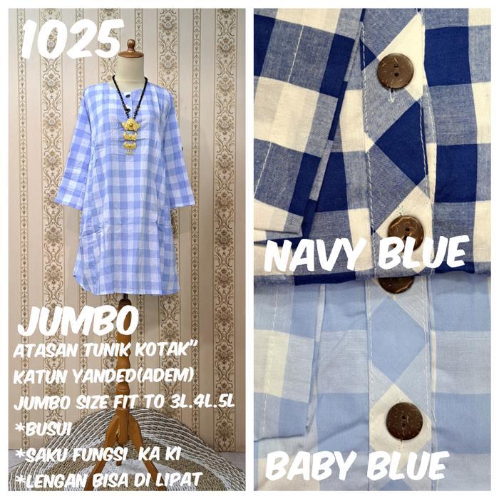 Tunik Atasan Mini Dress Kotak" Katun Yanded(adem)JUMBO size fit to 2L.3L.4L.5L