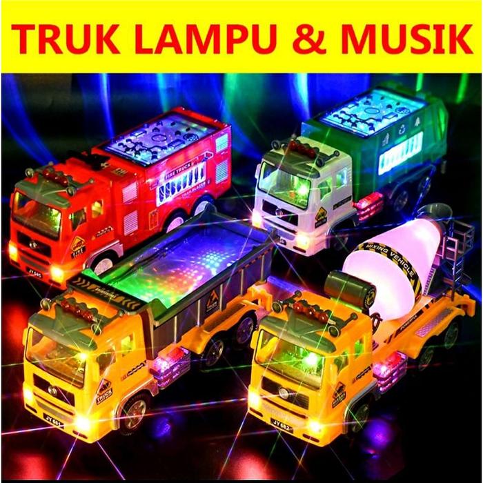 Mainan Truk Dumptruk/tangki/mixer Bump&go baterai ada musik lampu