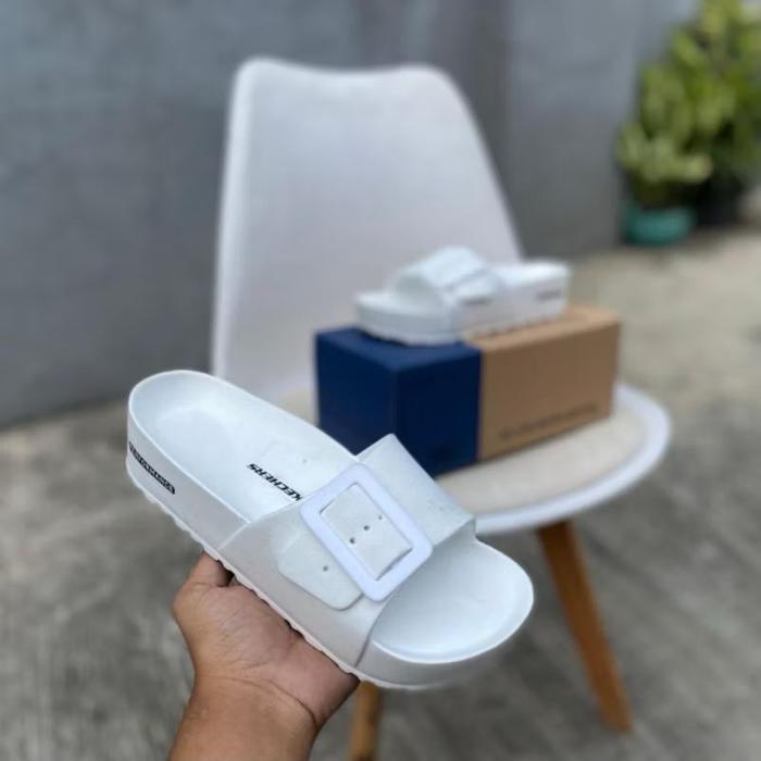 New Arrival SANDAL WANITA SKECHERS CREAM SANDAL PEREMPUAN SKECHER ORIGINAL SANDAL PCEWE KARET TERBAR