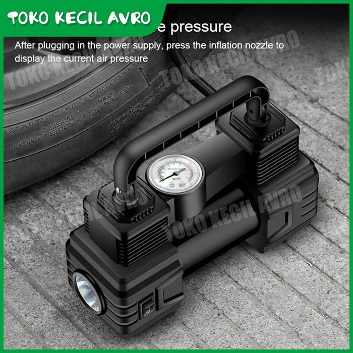 2 Silinder LED Paket Compressor Mini Listrik Portable pompa angin Ban motor Mobil / Kompresor Mini c