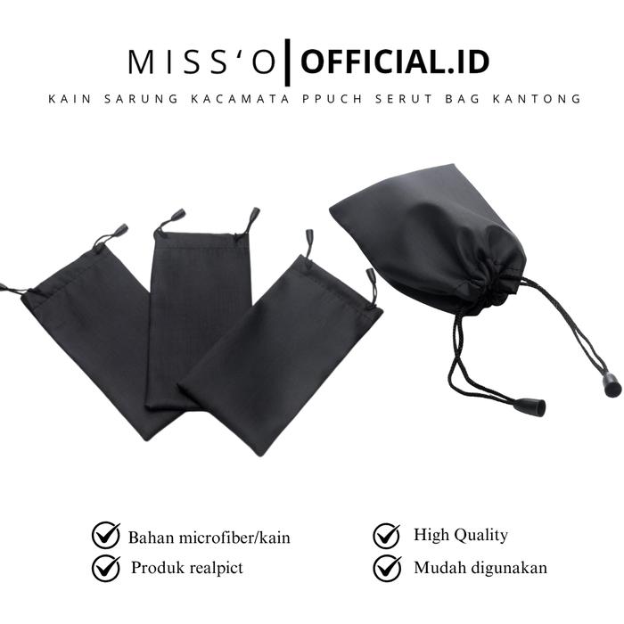 Missoofficial.id PK1769 Tempat Kacamata kain Sarung Kaca Mata Pouch Serut Sunglasses Bag Kantong