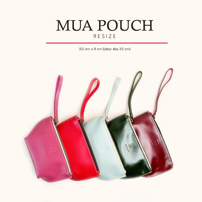 ABEKANI LEATHER Pouch Kulit Wanita Terbuat Dari Kulit Sapi Asli Ukuran 22 cm x 13 cm Ketebalan 3,5 c