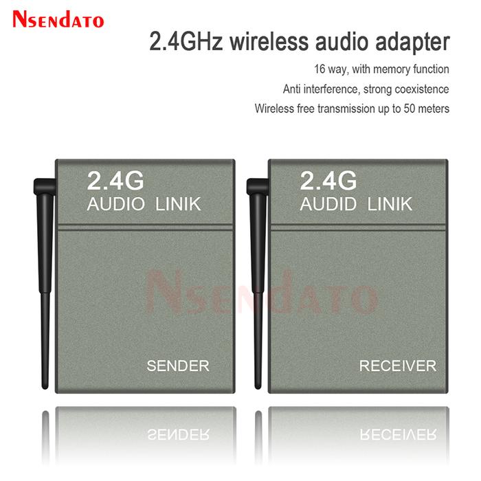 BX501 50M Universal 2.4GHz Stereo Wireless Hi-Fi Music Audio Sender Transmitter Receiver Speaker lin