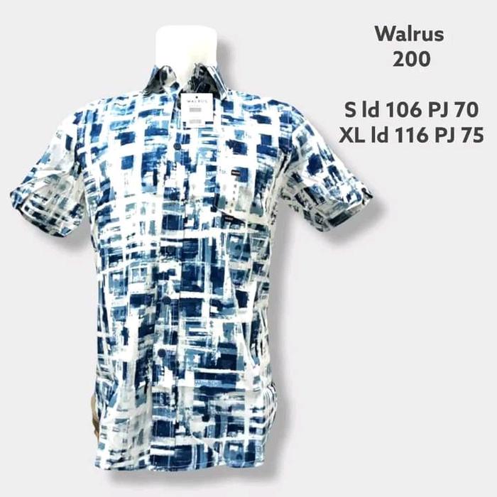 KEMEJA PRINTING PRIA BY WALRUS LENGAN PENDEK