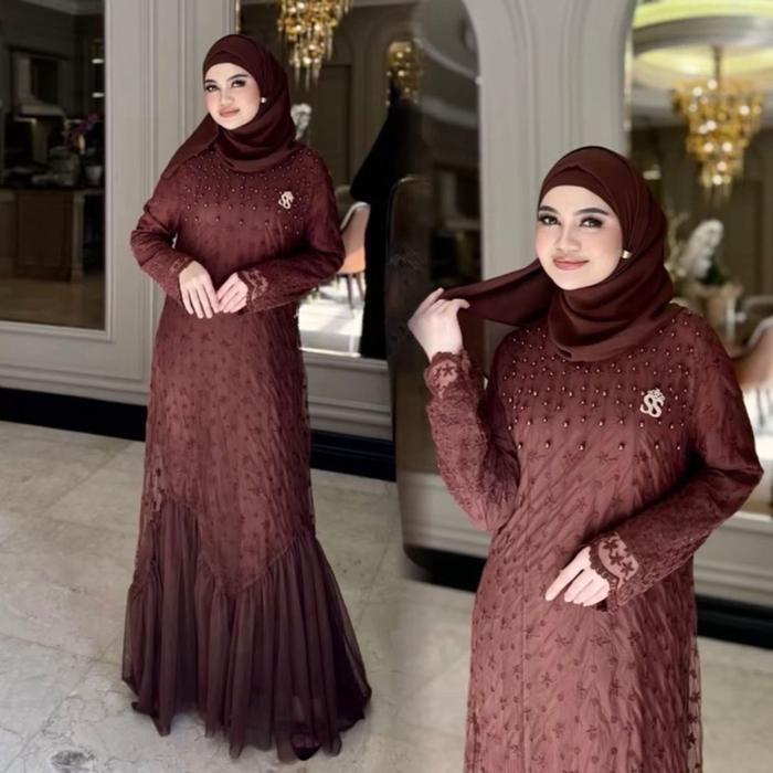 Gamis Set mute Hijab Mewah by Sheila saukia Muslim