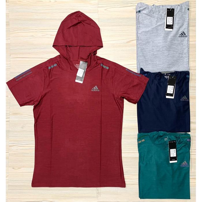 KAOS HOODIE ADIDAS IMPORT PREMIUM KUPLUK TOPI OLAHRAGA T-SHIRT DRI FIT CAP HIJAU BOTOL ABU GELAP NAV