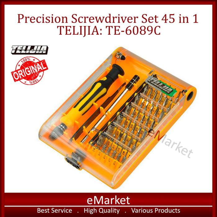 Obeng Set 45 in 1 TELIJIA TE-6089C ORIGINAL / Screwdriver HP Laptop