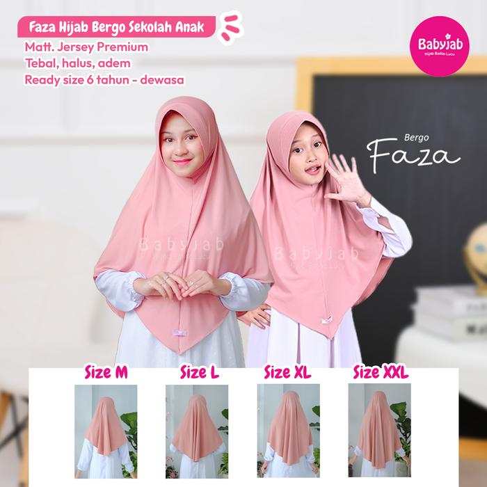[6th - Dewasa] Jilbab Kakak Hijab Bergo Faza | Kerudung Instan Anak Sekolah SD SMP SMA Muslimah Simp