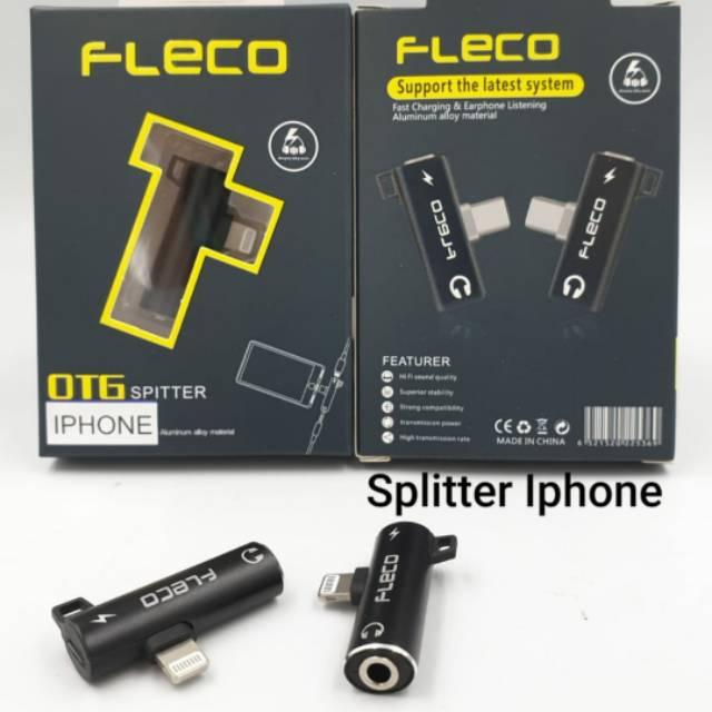 Spliter splitter audio aux dan charge iphone lightning