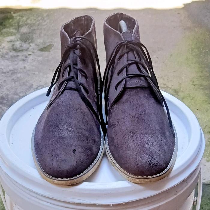 Sepatu Boots H&M | Chukka | Abu Tua | Dark Grey | Thrift Second Bekas Preloved | Suede
