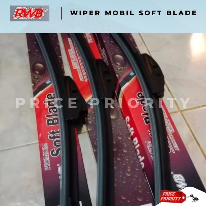 Wiper Mobil Soft Blade Rush Lama Karet Wiper Frameless Anti Baret Custom Fit Premium Set RWB
