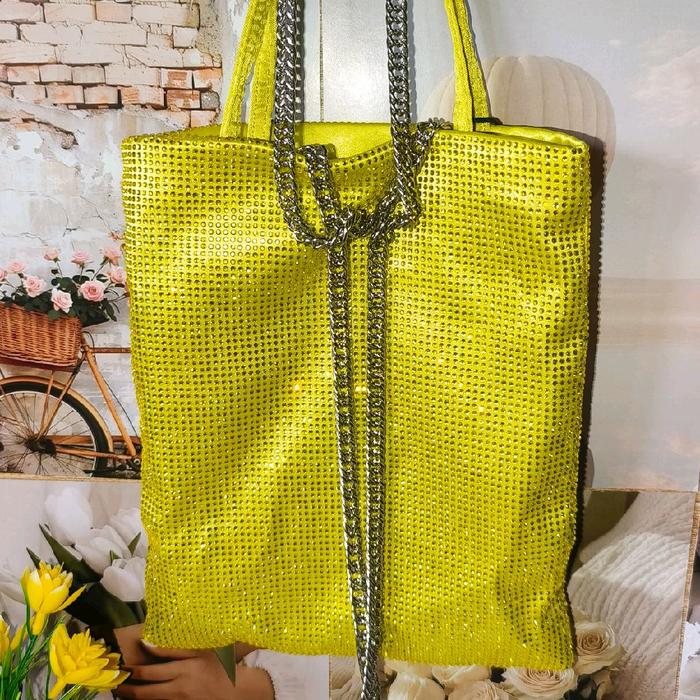 ZARA Rhinestone Mini Tote Bag New Original