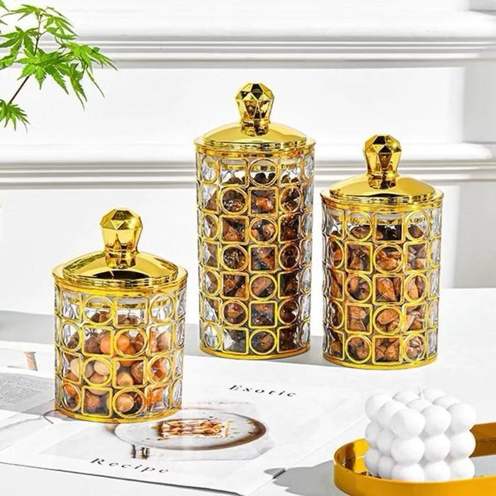Toples Set 3 Kaca Super Tebal / Toples Premium High Quality Aesthetic Tempat Cemilan Kue Kering Topl