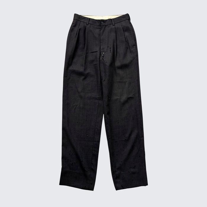 Dark Grey Vintage Yohji Yamamoto Japan DURBAN AAR Wool Blend Trouser Tuck Pants - Unisex - 27