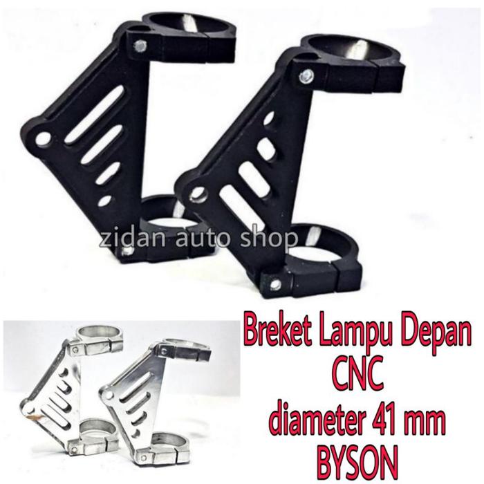 Breket Braket Brecket kupingan Lampu Motor CNC diamater ring 41 mm Byson 33 mm Scorpio dan Ninja R 3