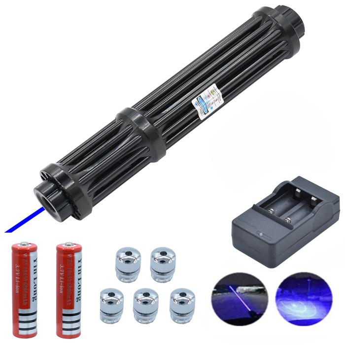 Obor Laser Biru 21Cm Pembakaran Kuat 445nm 10000M Obor Laser 450nm