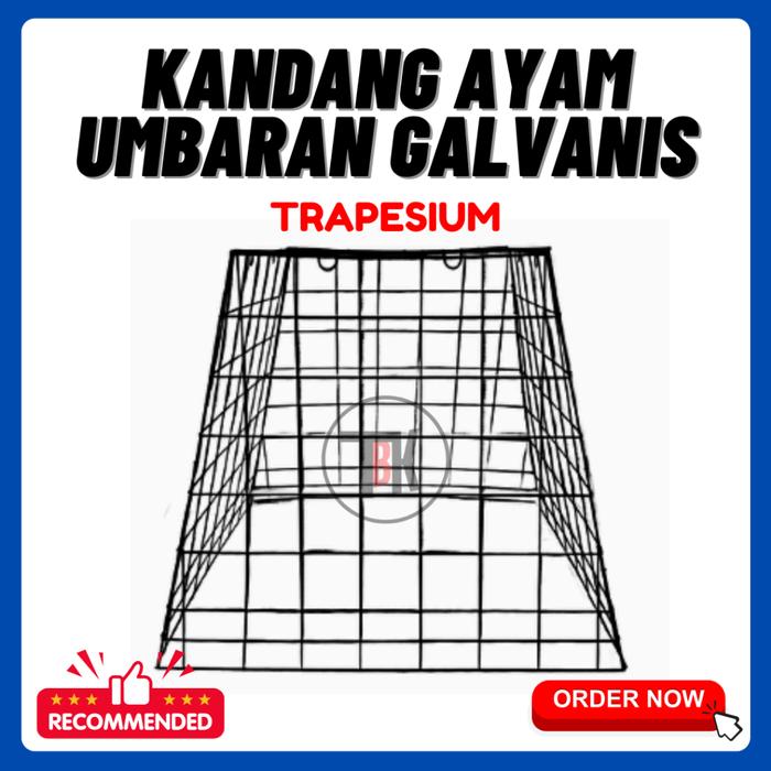 Kandang Trapesium Umbaran Ayam 80 x 70 x 50cm | Galvanis