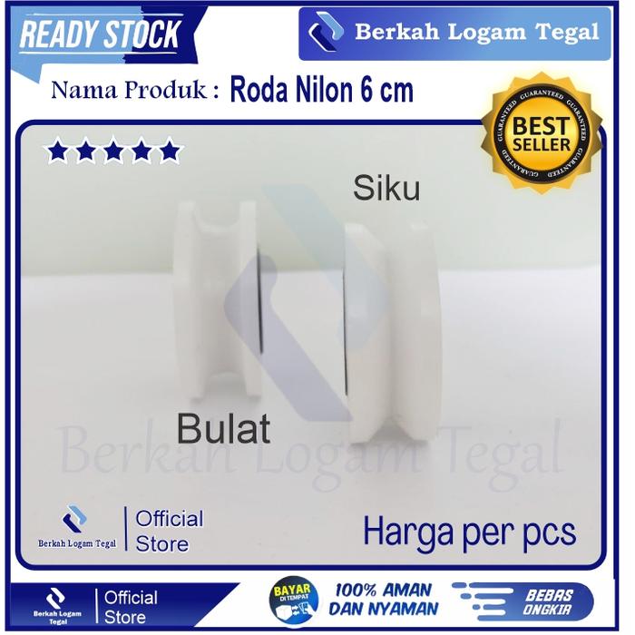 Roda pagar nilon 6 cm tanpa rumah roda atau casing
