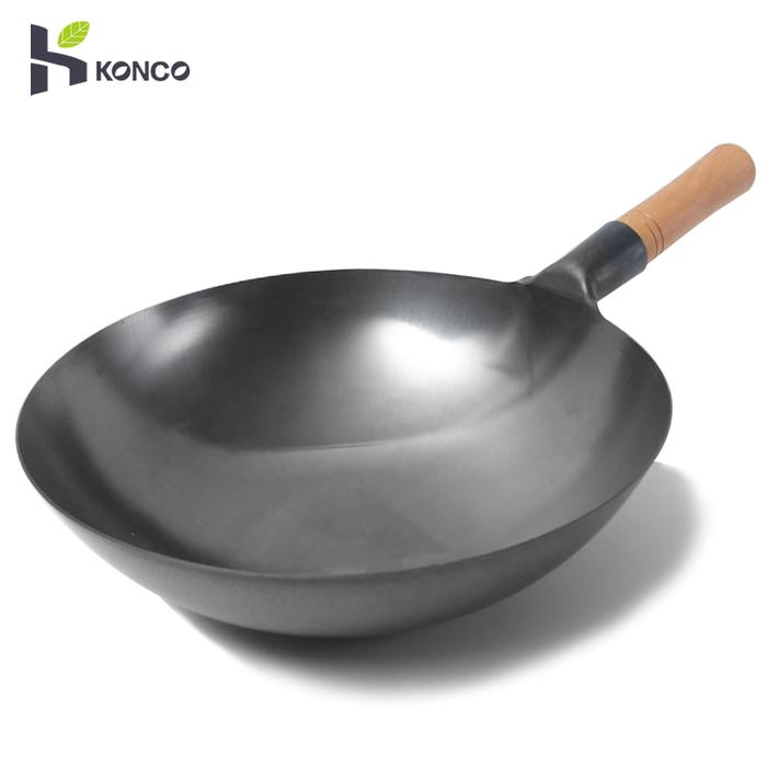 Konco Iron Wok Traditional Hand Hammered Iron Wok,Chinese Cooking Pot