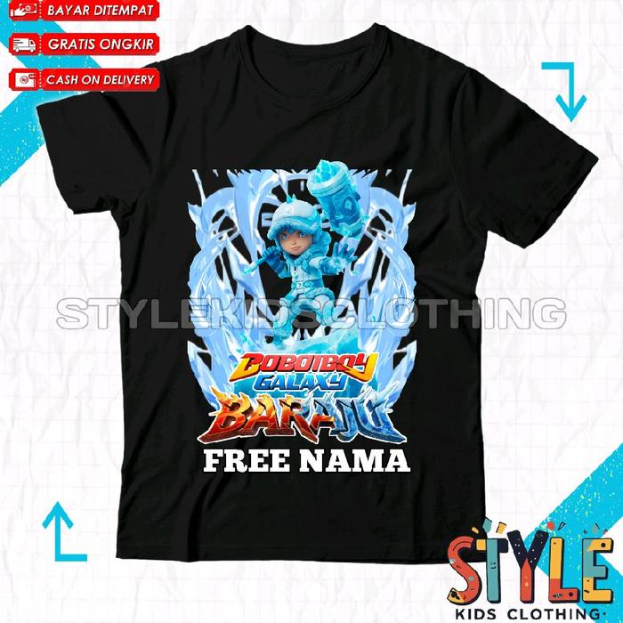 BISA COD Kaos Anak Baju Anak Boboiboy Galaxy Baraju Blizzard Free Nama/T-shirt Kaos Anak Boboiboy Ga