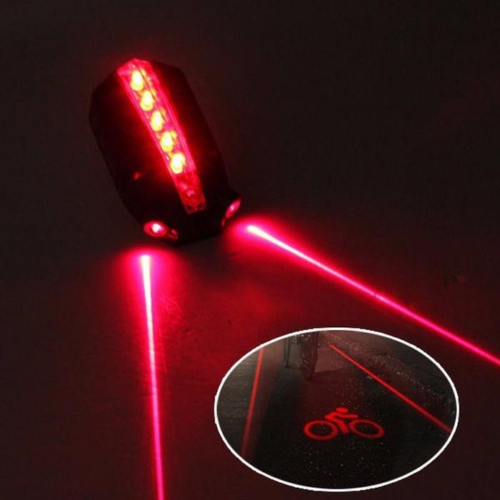 Lampu Belakang Sepeda Laser dan LED Sinar Ekor Sepeda Lampu