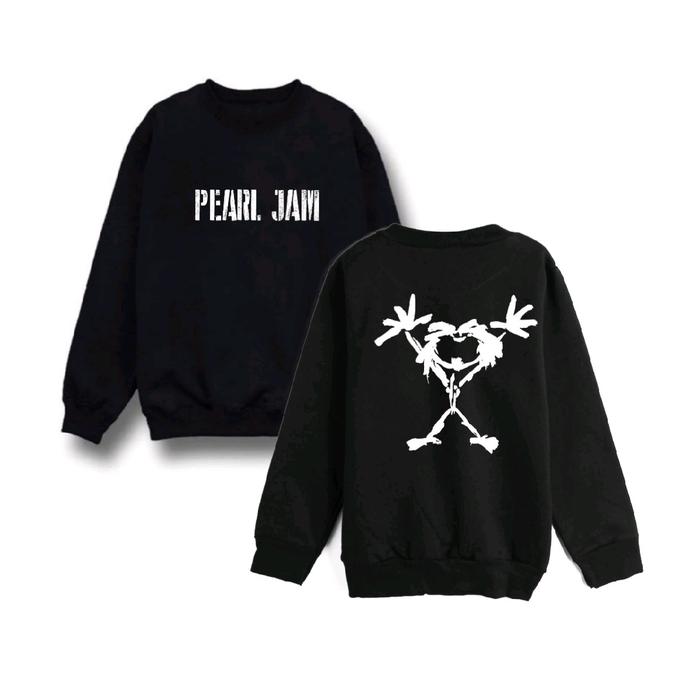 Crewneck PEARI JAM MUSIC jaket sweater pria wanita distro bandung Fleece Nyaman Hitam Tebal Panjang