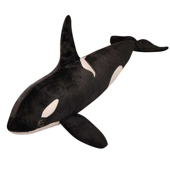 50/130cm Lifelike Orcinus Orca Black Whale Plush Toy Stuffed Orcinus Orca Fish Doll Shark Soft Sleep