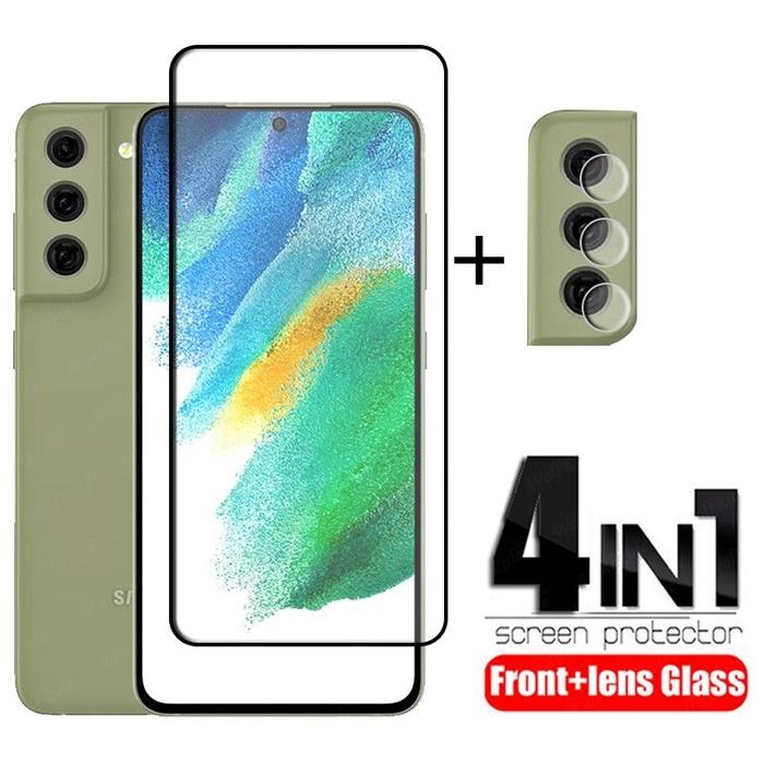 Pelindung Layar Tempered Glass 2 In 1 Untuk Samsung S21 Fe 5g S21Fe